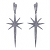 0.99cts Pave Diamond 925 Silver Gold Drop/Dangle Earrings Jewelry