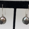 925 Sterling Silver Pave Diamond Pearl Earrings Jewelry