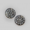 Natural 0.27 Ct. Pave DIAMOND Round STUD EARRINGS/ 925 Sterling Silver Handmade Jewelry/ Mini Studs
