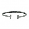 0.43 cts Pave Diamonds 925 Sterling Silver Cuff Bangle Fine Jewelry