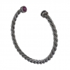 925 Silver Black Diamond Ruby Cuff Bracelet Handmade Jewelry