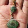 Green Onyx 925 Sterling Silver Pave Diamond Handmade Green Gemstone Pendant