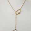 Rose Gold Heart Carabiner Lock With 16 inch Chain 925 Sterling Silver Flat Drawn Cable Link Chain Designer Necklace Jewelry