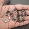 Round Shape Carabiner Lock With 18 inch 925 Sterling Silver Handmade Link Chain Black Rhoudium Designer Necklace Jewelry Wholesale