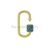 30mm Turquoise Gemstone Handmade 925 Sterling Silver Carabiner Lock Jewelry Supplier in India