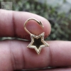 14k Solid Yellow Gold Star Shape Natural Pave Diamond Handmade Padlock Jewelry Manufacturer India