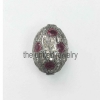 Natural Pave Diamond Handmade Ruby Beads Sterling Silver finding Jewelry