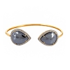 Onyx Pave Diamond .925 Sterling Silver Cuff Bangle Jewelry
