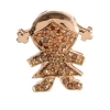 Champagne Diamond Pave Baby Girl Pendant Solid 18K Rose Gold Handmade Jewelry