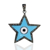 Natural Diamond 925 Sterling Silver Star Pendant Enamel Jewelry