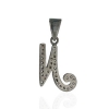 "N" Pendant Pave Diamond 925 Sterling Silver Women Jewelry