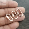 Rose Gold Plating 20mm Sterling Silver Designer Carabiner Lock Bracelet Pendant Necklace Lock Fine Jewelry