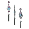 Natural Turquoise and Ruby Gemstone Tassel Pendant Pave Diamond Silver Jewelry