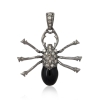 Christmas Gift Jewelry Natural Diamond Black Enamel Silver Insects Charm Pendant