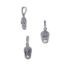 Pave Diamond Skull Pendant 925 Sterling Silver Blue Sapphire Gemstone Jewelry