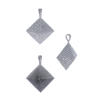 2.71 Cts Pave Diamond .925 Sterling Silver Pyramid Pendant Fashionable Jewelry