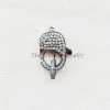 Pave Diamond Oxidized Sterling Silver Lobster Clasp Lock Jewelry