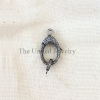 Pave Diamond Oxidised Sterling Silver Lobster Clasp Lock Jewelry
