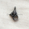 Diamond Oxidised Sterling Silver Lobster Clasp Lock Jewelry