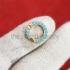 14k Gold Vermeil Turquoise Round Enhancer Lock, Turquoise Lock Enhancer, 12mm Round Charm Holder, Gold Clicker Ring Lock, Enhancer link lock