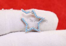925 Silver Turquoise Star charm Enhancer, Turquoise Star Charm Holder, Silver Multi Charm Enhancer, Link Lock, Gemstone Push Snap Lock Jewelry