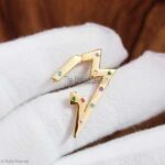 Sterling Silver Lighting Bolt Multisapphire Push Lock, Bolt Snap Lock, Silver Bolt Enhancer Lock Jewelry, Silver Snap Lock