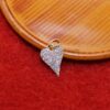 14k Gold Heart Charm, 14K Diamond Heart Pendant, 14k Gold Diamond Heart Necklace, Heart Charms, Handmade Gold Diamond Heart Charm