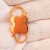 Yellow Gold Plating Sterling Silver Clover Shape Cross Sign Padlock, Cross Sign Padlock, Silver Vintage Padlock Jewelry