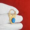Natural Turquoise Handmade Flower Shape Designer Padlock Jewelry, Sterling Silver Padlock Jewelry, Turquoise Padlock