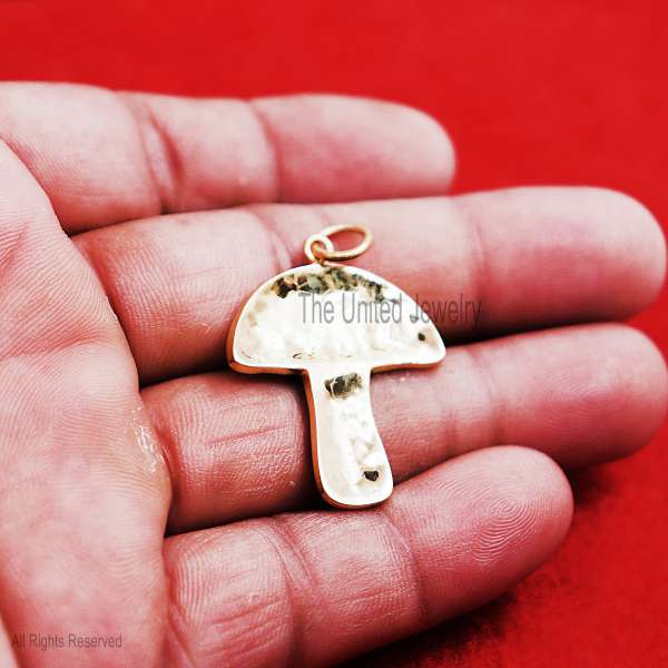 Enamel Handmade Magic Multi Gemstone Mushroom Sterling Silver Pendant Necklace, Enamel Mushroom Pendant - Image 9