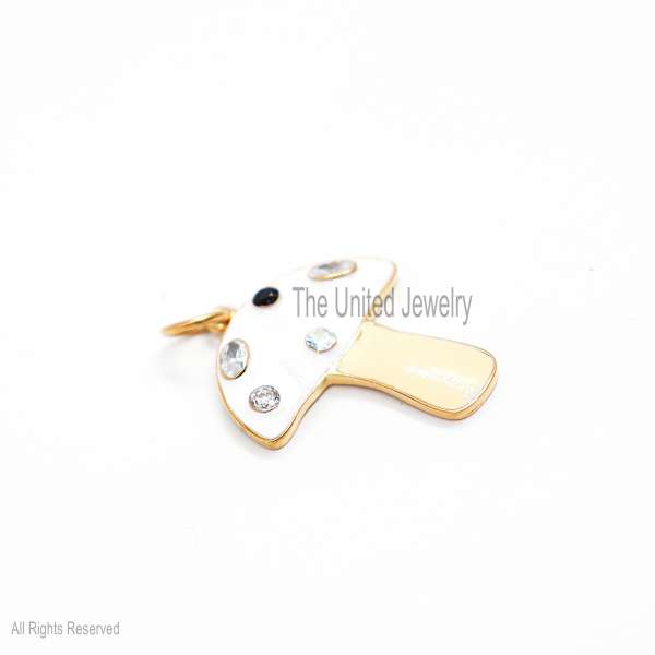 Enamel Handmade Magic Multi Gemstone Mushroom Sterling Silver Pendant Necklace, Enamel Mushroom Pendant - Image 4