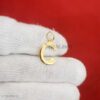 14k Gold Initial Pendant, 14k Gold letter C Charm Pendant, Gold Letter Charm For Bracelet, Handmade Gold Letter Charm Jewelry