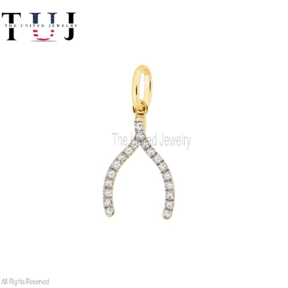Diamond Handmade Wishbone Pendant