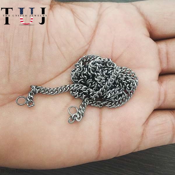 Oxidised Curb Chain, Oxidised Curb, Carabiner link Chain, Cuban Curb Chain, Link Chain Necklace, Curb Chain Necklace, Curb Link Chain