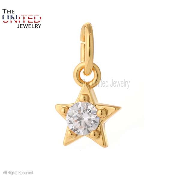 Sterling Silver Moissanite Handmade Star Charm Pendant, Silver Star Bracelet Charm, Handmade Silver Moissanite Star Charm Pendant Jewelry