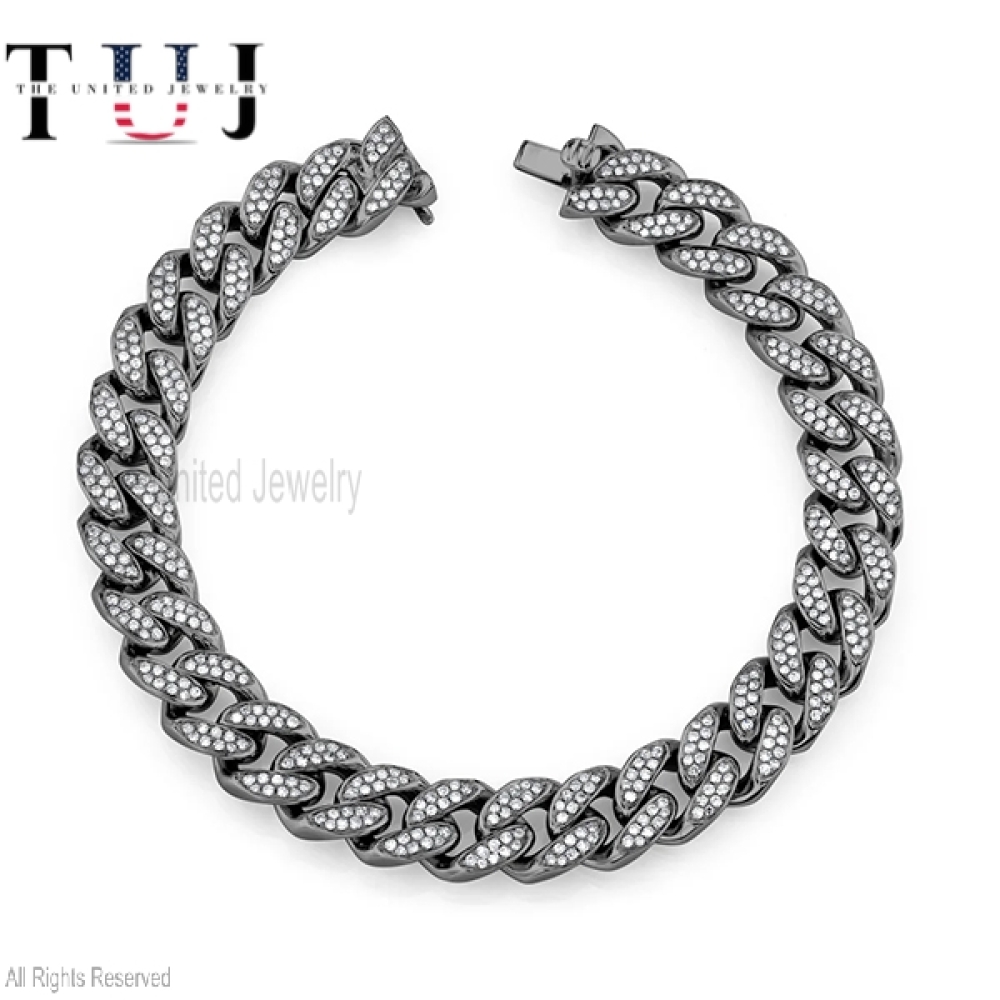 Men’s Cuban Link Bracelet 925 Sterling Silver Handmade Jewelry, Men’s Jewelry