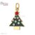 Sterling Silver Enamel Color With Moissanite Christmas Tree Charm Pendant, Handmade Silver Enamel Christmas Tree Charm Jewelry