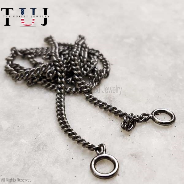 Carabiner Lock Curb Chain, Carabiner Necklace Chain, 925 Silver Curb Chain, 3MM Silver Link Chain Necklace, Handmade Silver Curb Chain