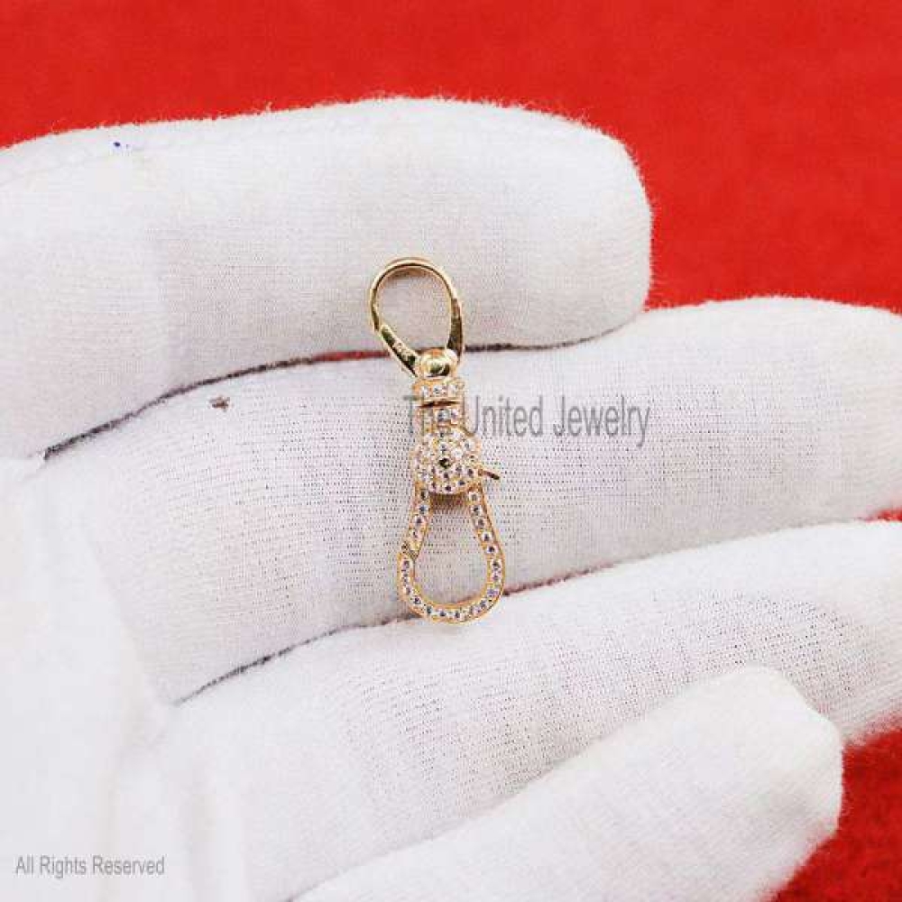 9K Gold Cubic Zircon Lobster Lock Pendant, Lobster Finding, 9k Gold Finding Lock, Gold Jewelry, 9K Gold Finding, 9K CZ Lock Pendant