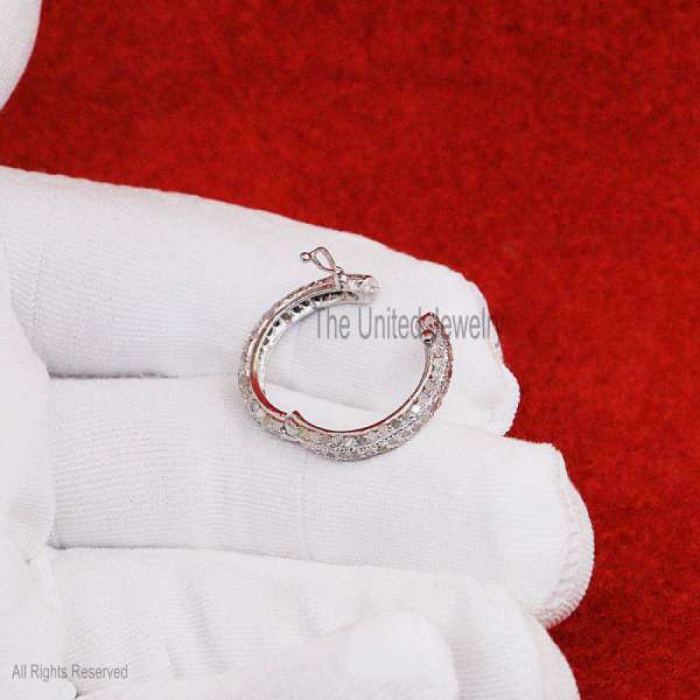 Diamond Round Pave Diamond Bracelet Clasp Lock Jewelry, Diamond Push Lock, Silver Snap Lock, Diamond Enhancer Lock, Pave Diamond Jewelry