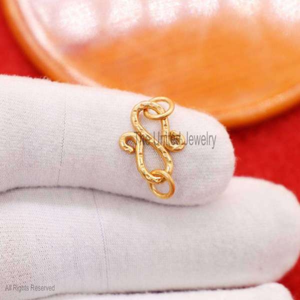 14K Gold S Shape Enhancer, 14k Gold Charm Holder Lock, 14k Gold S Shape Lock, Gold Enhancer, Charm Holder Lock, Gold Jewelry, 14K Link Lock