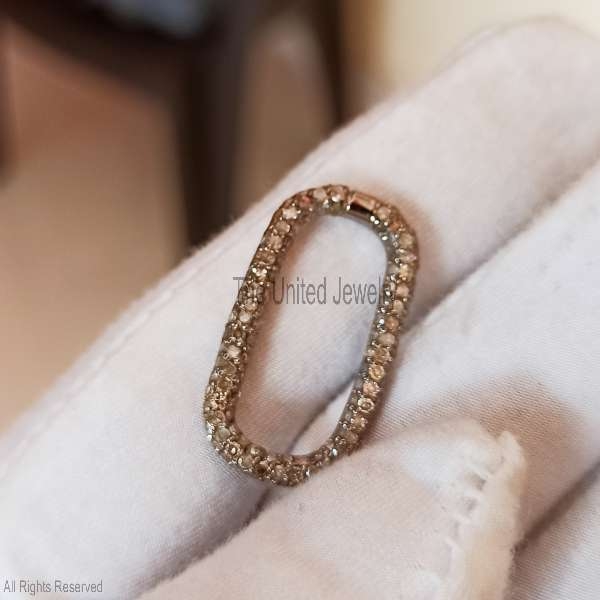 14k Yellow Gold Handmade Diamond Charm Holder Bracelet Necklace Lock Jewelry, 14k Gold Ruby Enhancer Lock Jewelry