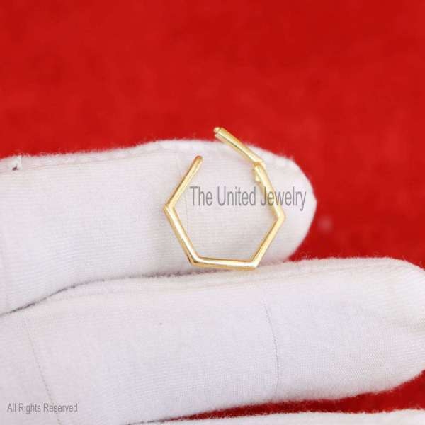 9K Yellow Gold Hexagon Enhancer, 9k Gold Charm Holder Lock, 9k Gold Hexagon Lock, Gold Enhancer, Charm Holder Lock, Gold Jewelry, 9K Link Lock