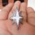 Natural Pave Diamond Star Shape White Enamel Sapphire Handmade Sterling Silver Ring Jewelry, Star Diamond Ring, Ring Jewelry
