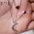 925 Sterling Silver Pave Diamond Handmade Crescent Moon And Star Charm Necklace Jewelry