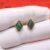 22k Gold Green Onyx Stud Earrings, 22k Gold Stud Earrings, Green Onyx Stud Earrings, Handmade Green Onyx Gold Stud Earrings