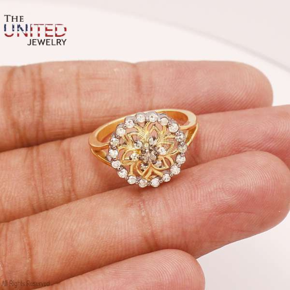 925 Sterling Silver Diamond Flower Women’s Ring, Handmade Pave Diamond Flower Engagement Ring Jewelry For Women’s