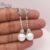 Natural Pave Diamond Sterling Silver Pearl Dangle Earrings, Silver Earrings, Diamond Silver Earrings Jewelry