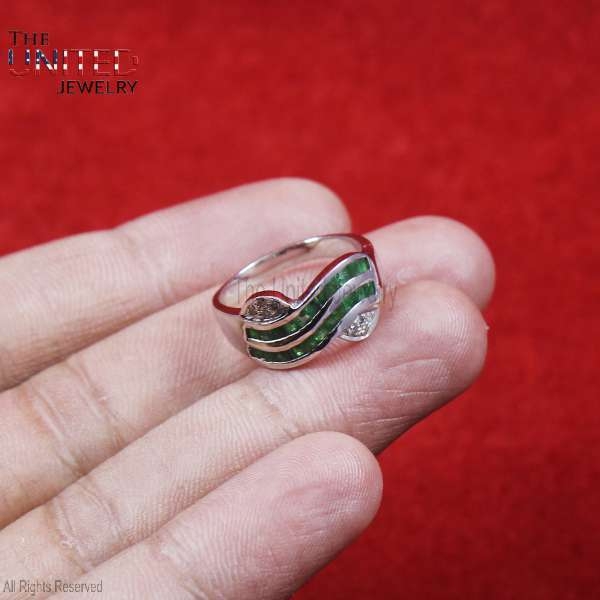 Diamond With Tsavorite 925 Sterling Silver Handmade Designer Ring Jewelry For Women’s