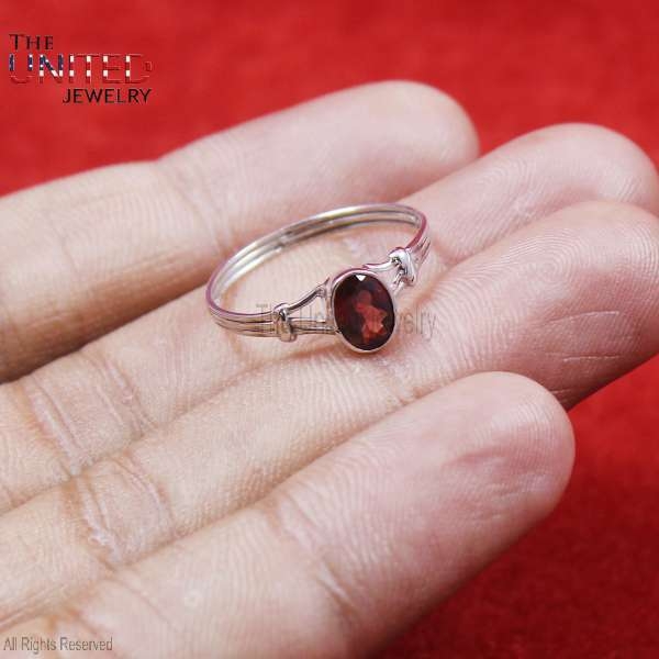 925 Sterling Silver Garnet Color Gemstone Handmade Ring Jewelry For Women’s